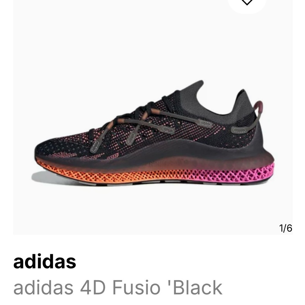 Adidas 4D Fusion Black Sneakers Men’s 8. Womens 9.5